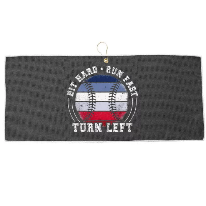 Hit Hard Run Fast Turn Left Baseball Player Large Microfiber Waffle Golf Towel