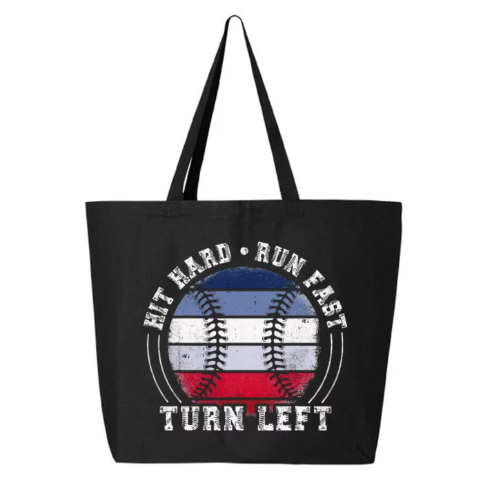 Hit Hard Run Fast Turn Left Baseball Player 25L Jumbo Tote