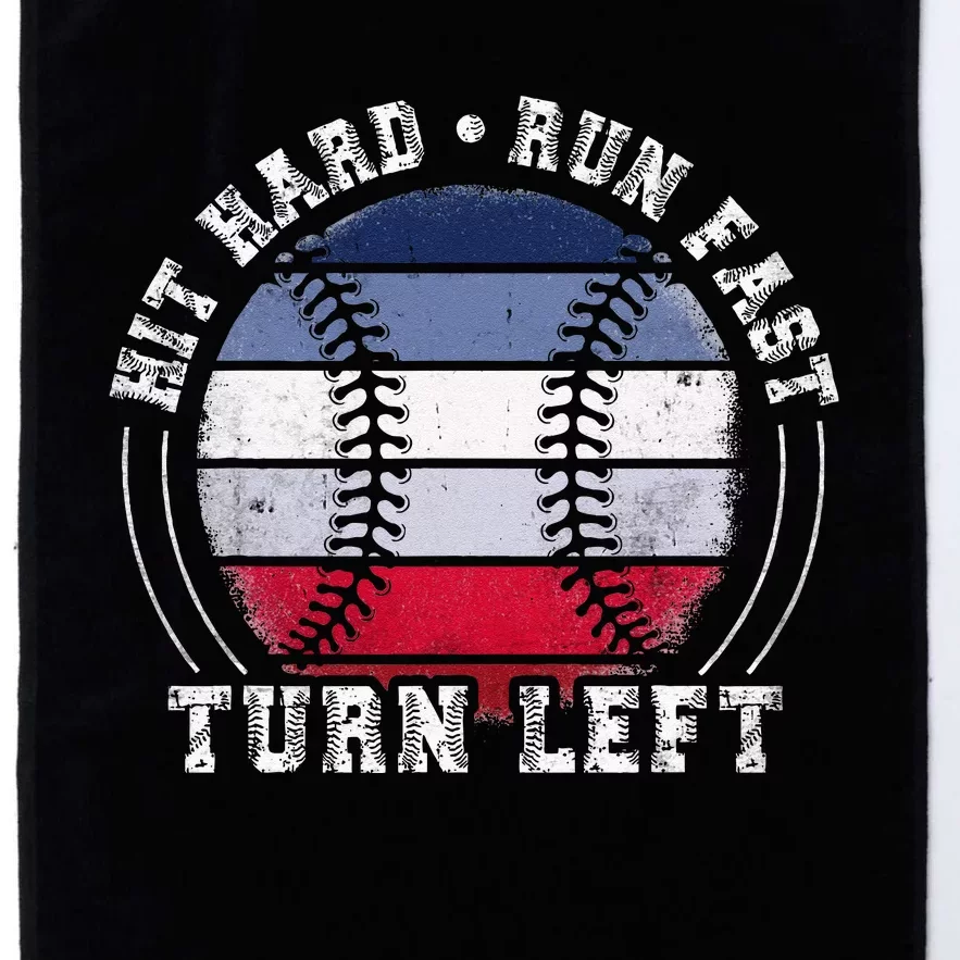 Hit Hard Run Fast Turn Left Baseball Player Platinum Collection Golf Towel