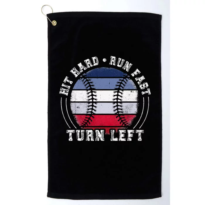 Hit Hard Run Fast Turn Left Baseball Player Platinum Collection Golf Towel