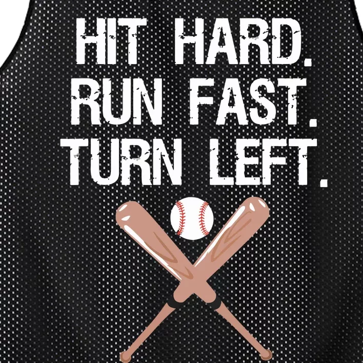 Hit Hard Run Fast Turn Left Baseball Softball Fan Mesh Reversible Basketball Jersey Tank