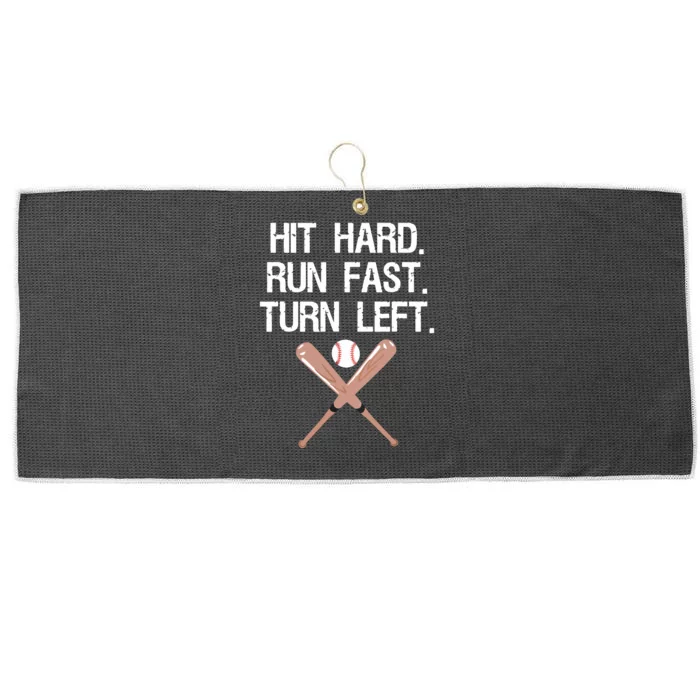 Hit Hard Run Fast Turn Left Baseball Softball Fan Large Microfiber Waffle Golf Towel