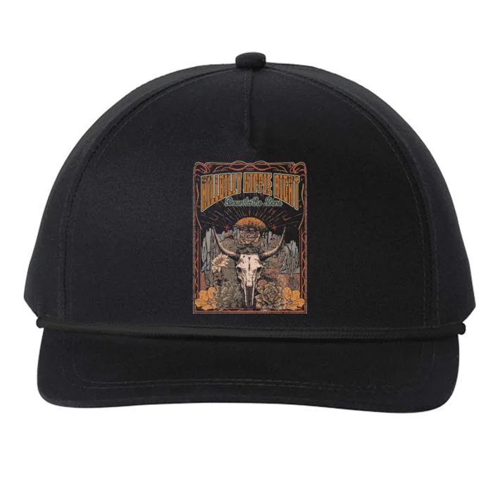 Hillbilly Hippie Right Down To The Bone Bullskull Country Snapback Five-Panel Rope Hat