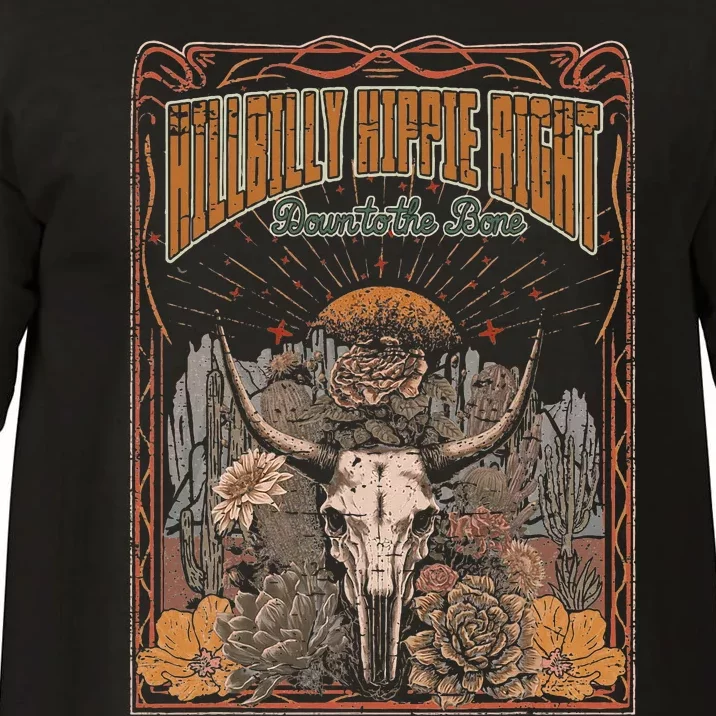 Hillbilly Hippie Right Down To The Bone Bullskull Country Comfort Colors T-Shirt