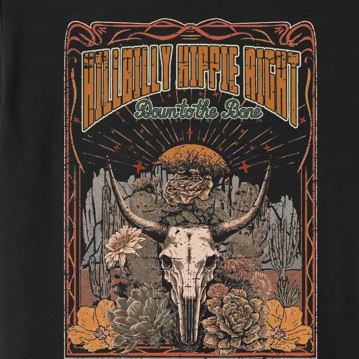 Hillbilly Hippie Right Down To The Bone Bullskull Country ChromaSoft Performance T-Shirt