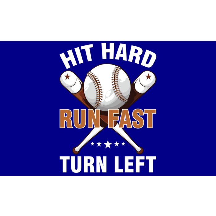 Hit Hard Run Fast Turn Left Baseball Player Softball Funny Great Gift Bumper Sticker