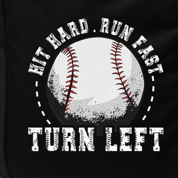 Hit Hard Run Fast Turn Left Baseball Player Impact Tech Backpack