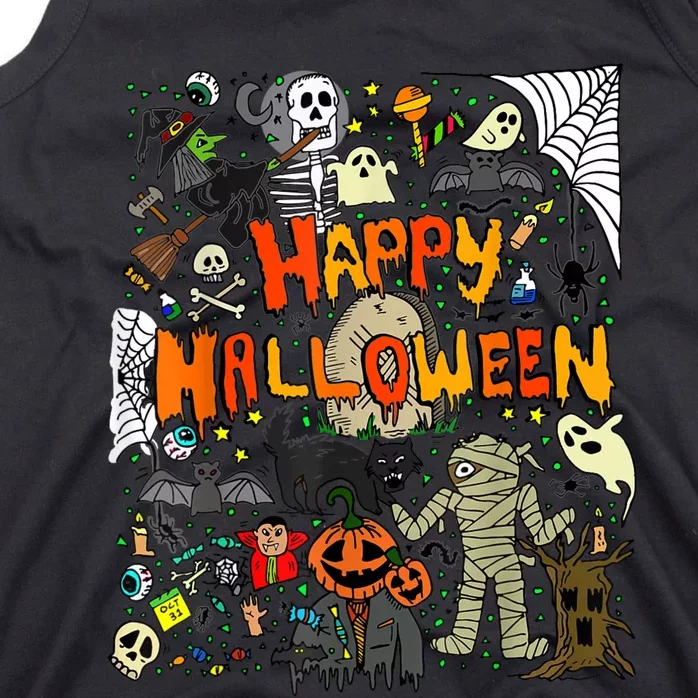 Happy Halloween Scary Retro Tank Top