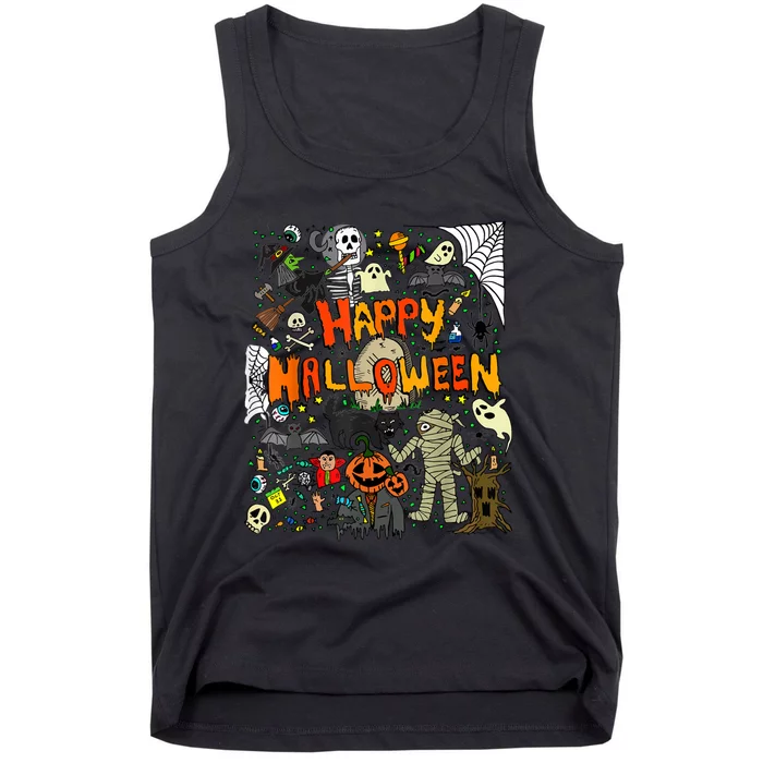 Happy Halloween Scary Retro Tank Top