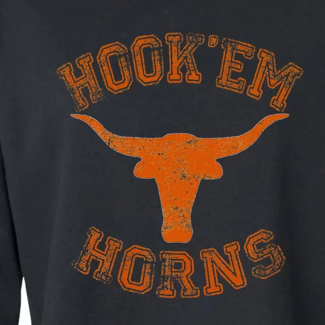 Hook’Em Horns State Of Texas Proud Texans Cropped Pullover Crew