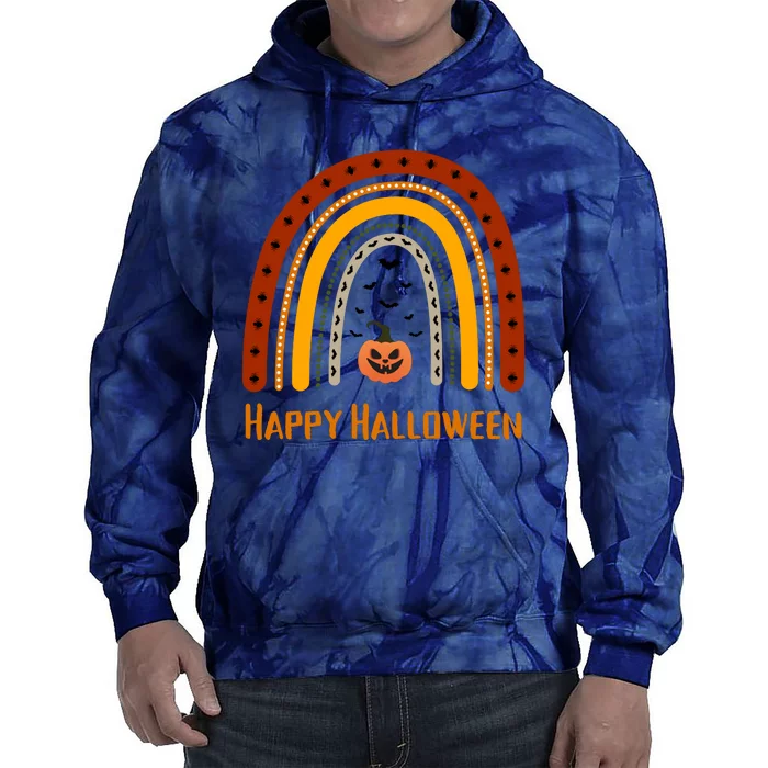 Happy Halloween Spooky Rainbow Tie Dye Hoodie