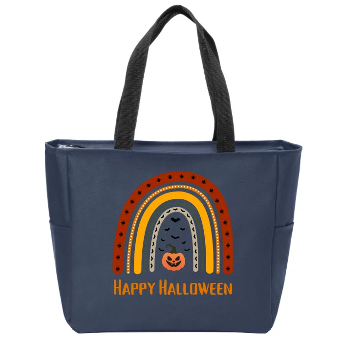 Happy Halloween Spooky Rainbow Zip Tote Bag