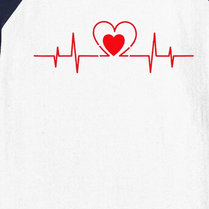 Heart Heartbeat Stethoscope Valentines Day Gifts For Nurses Baseball Sleeve Shirt