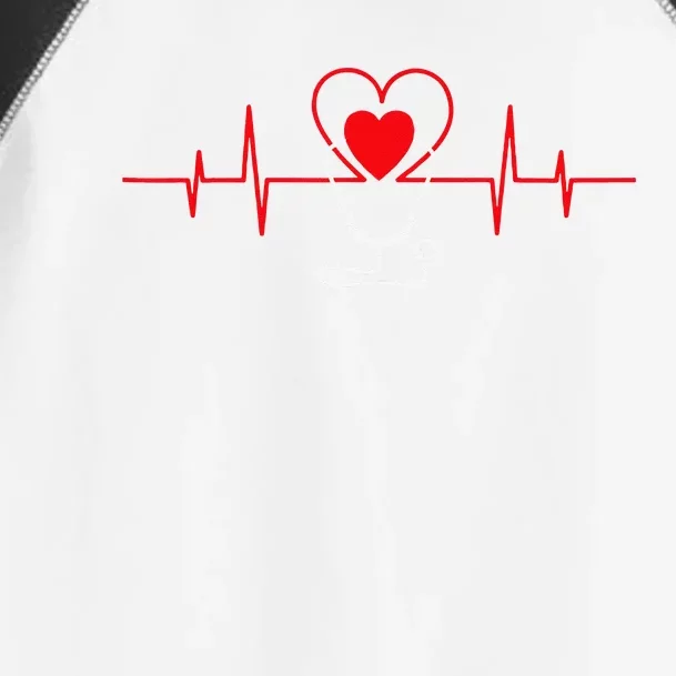 Heart Heartbeat Stethoscope Valentines Day Gifts For Nurses Toddler Fine Jersey T-Shirt