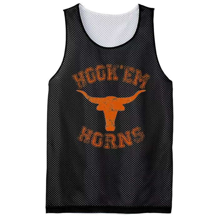 Hook’Em Horns State Of Texas Proud Texans Orange Mesh Reversible Basketball Jersey Tank