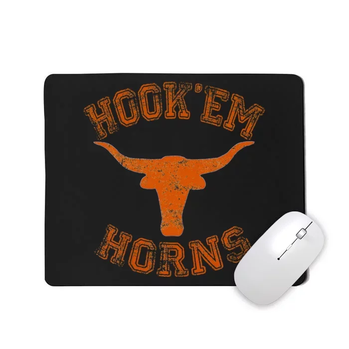 Hook’Em Horns State Of Texas Proud Texans Orange Mousepad