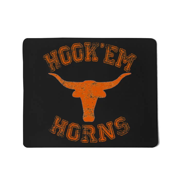 Hook’Em Horns State Of Texas Proud Texans Orange Mousepad