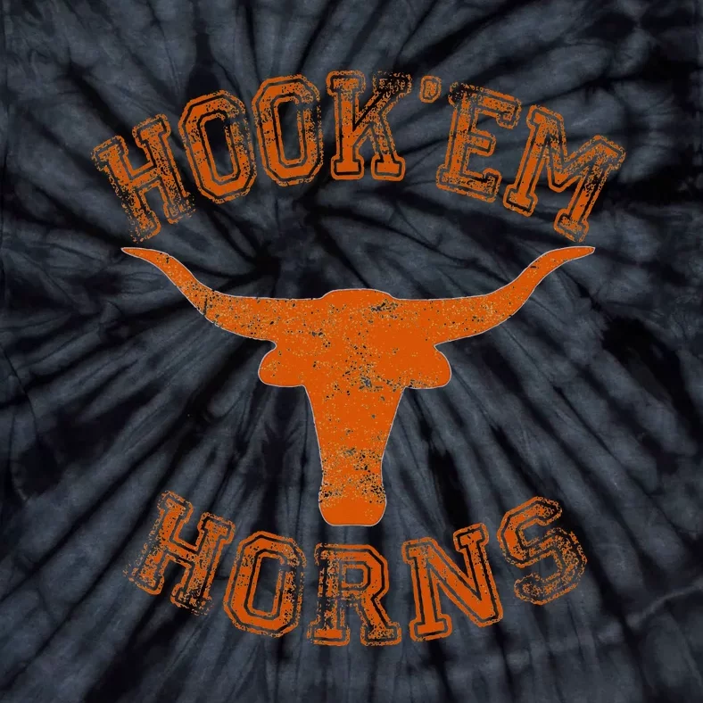 Hook’Em Horns State Of Texas Proud Texans Orange Tie-Dye T-Shirt