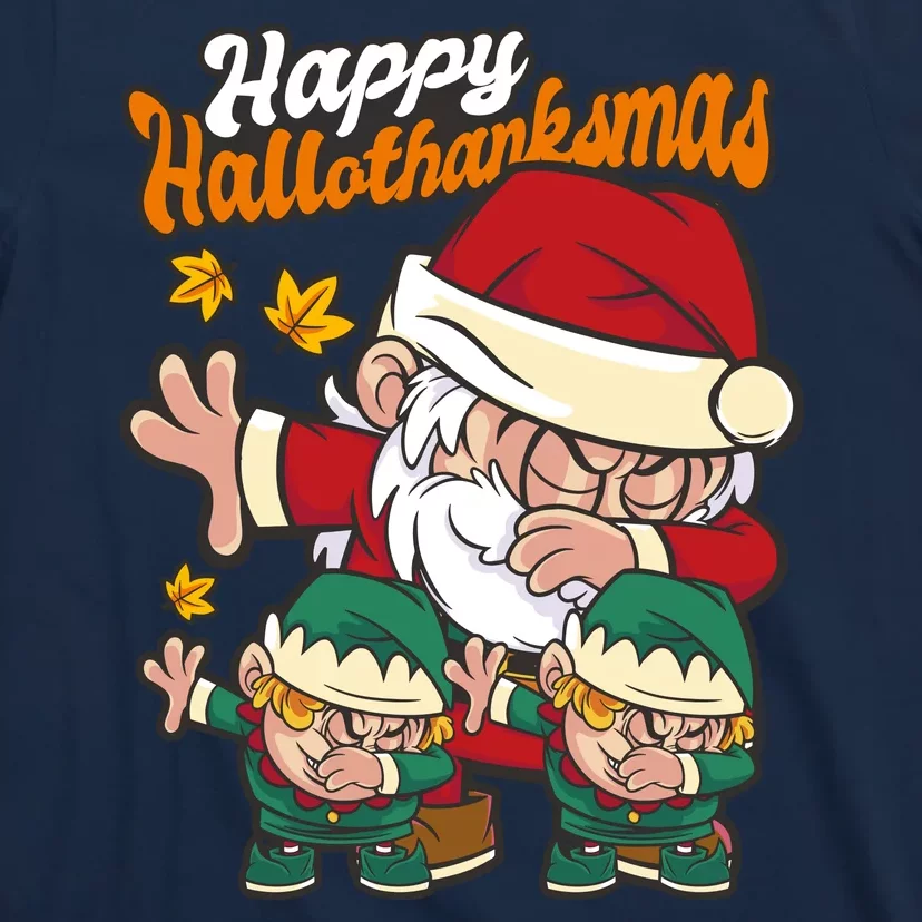 Happy Hallotthanksmas Santa And His Elves T-Shirt