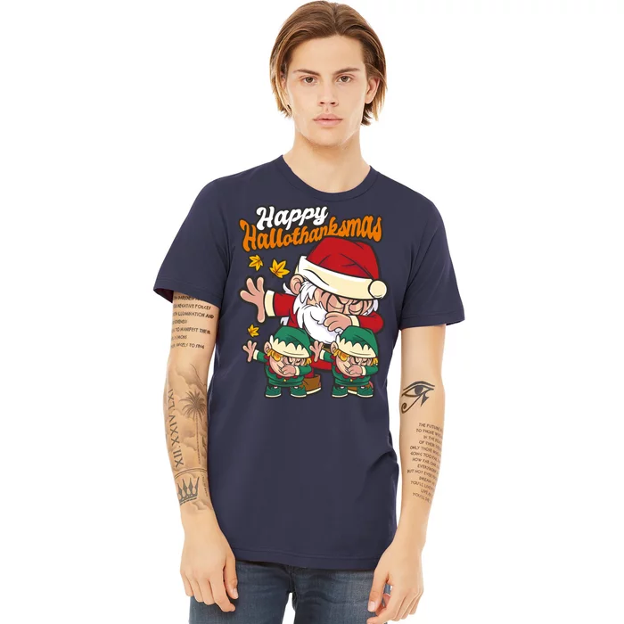 Happy Hallotthanksmas Santa And His Elves Premium T-Shirt