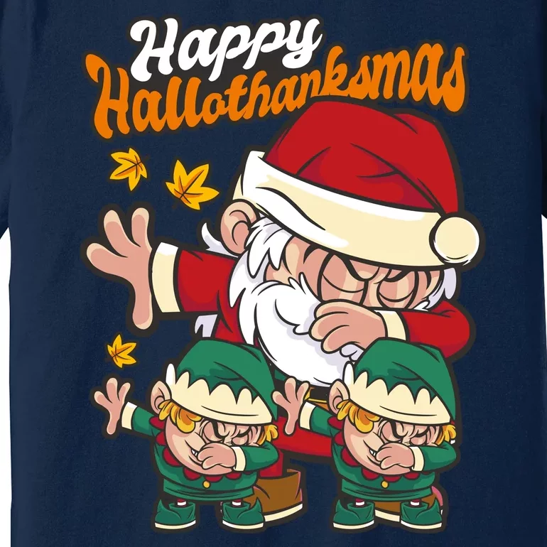 Happy Hallotthanksmas Santa And His Elves Premium T-Shirt