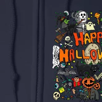 Happy Halloween Scary Retro Full Zip Hoodie