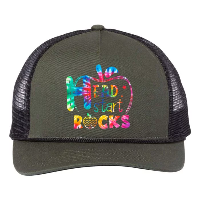 Hello Head Start Rock Tie Dye Back To School Teacher Retro Rope Trucker Hat Cap