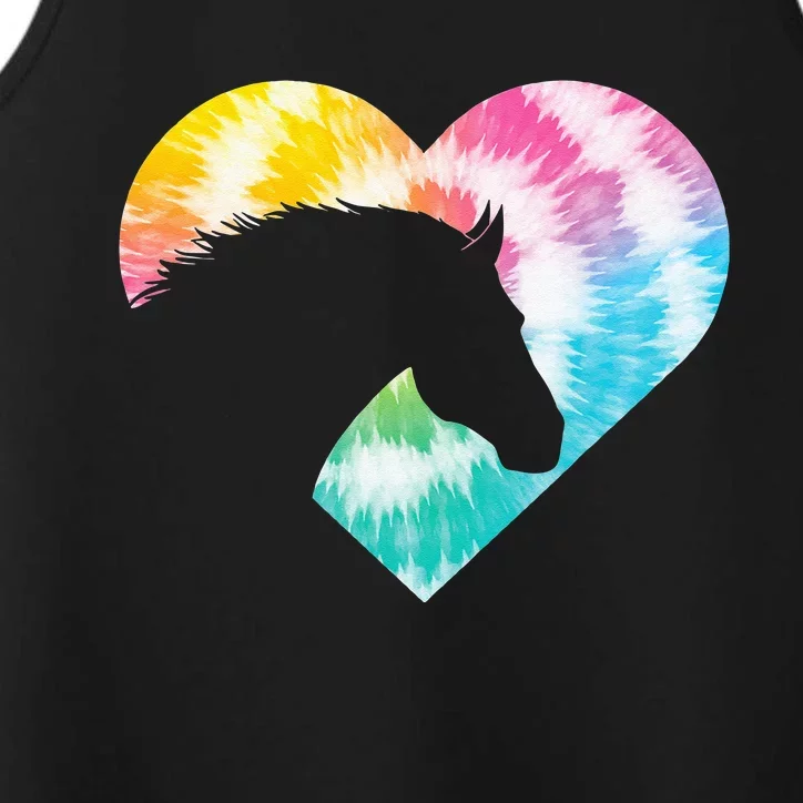 Horse Heart Shaped Animal Lover Horseback Rider Performance Tank