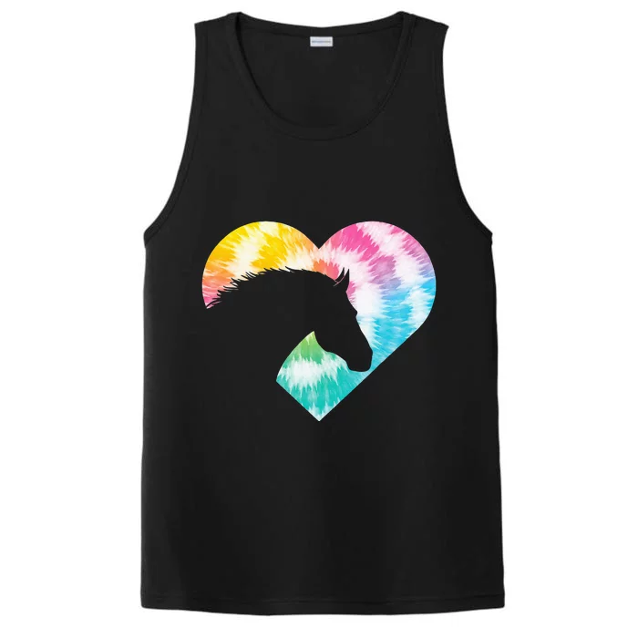 Horse Heart Shaped Animal Lover Horseback Rider Performance Tank