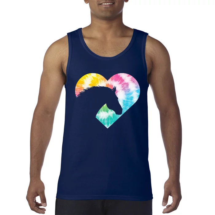 Horse Heart Shaped Animal Lover Horseback Rider Tank Top