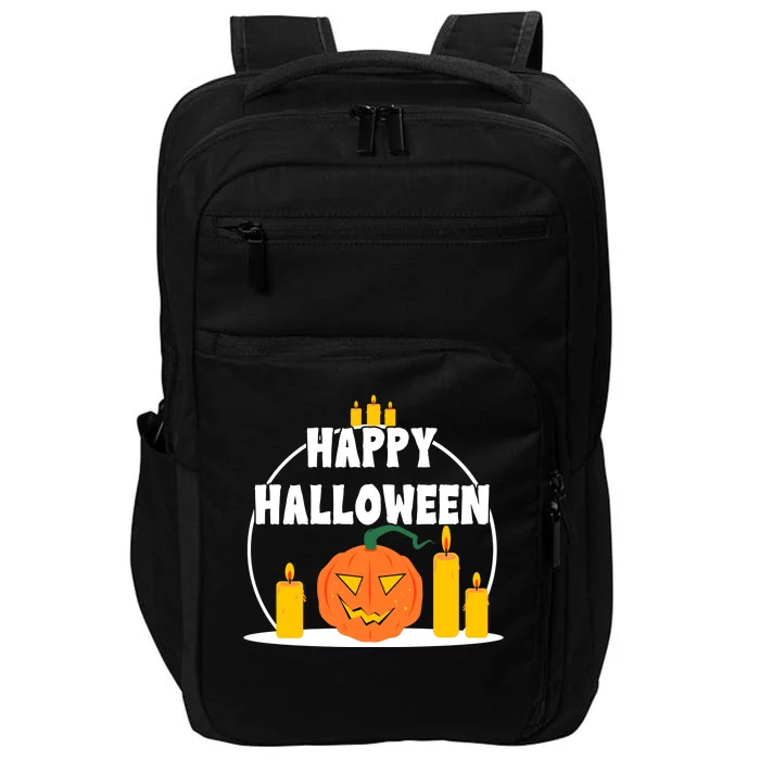 Happy Halloween Spooky Pumpkin Holiday Impact Tech Backpack