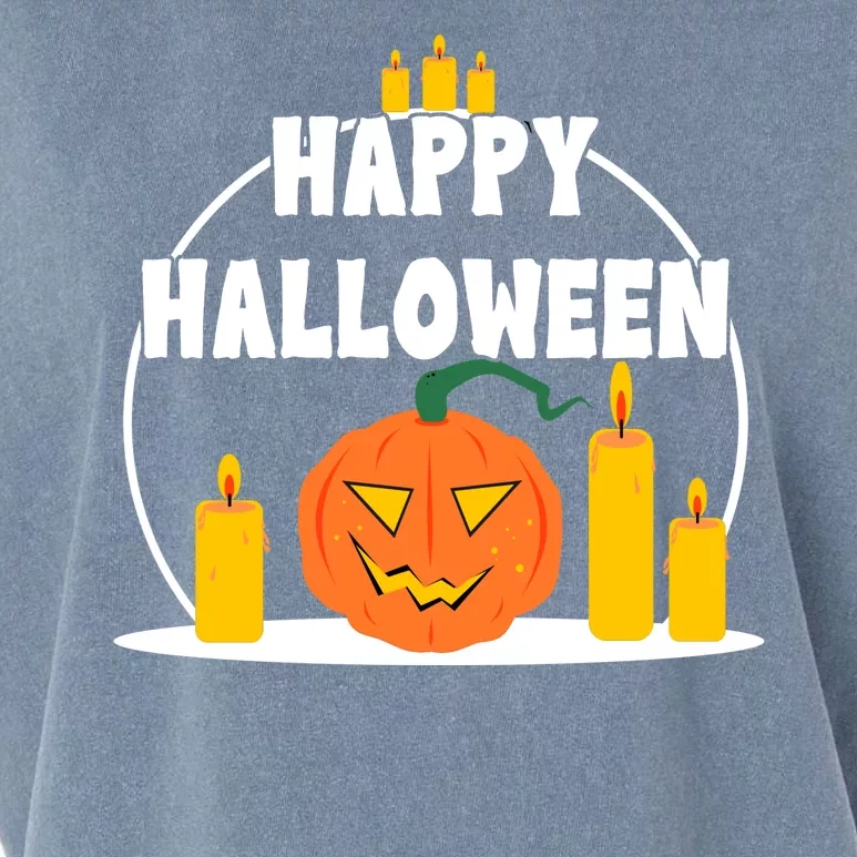 Happy Halloween Spooky Pumpkin Holiday Garment-Dyed Women's Muscle Tee