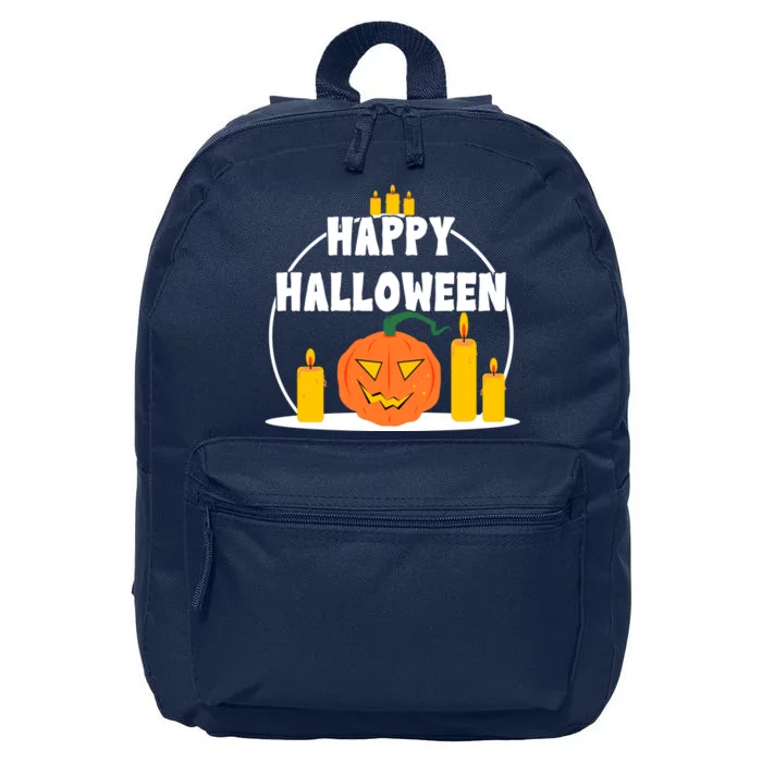 Happy Halloween Spooky Pumpkin Holiday 16 in Basic Backpack