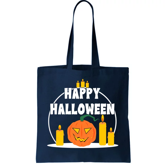 Happy Halloween Spooky Pumpkin Holiday Tote Bag