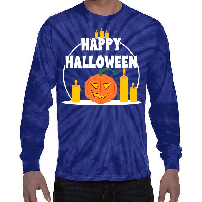 Happy Halloween Spooky Pumpkin Holiday Tie-Dye Long Sleeve Shirt