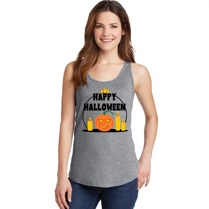 Happy Halloween Spooky Pumpkin Holiday Ladies Essential Tank