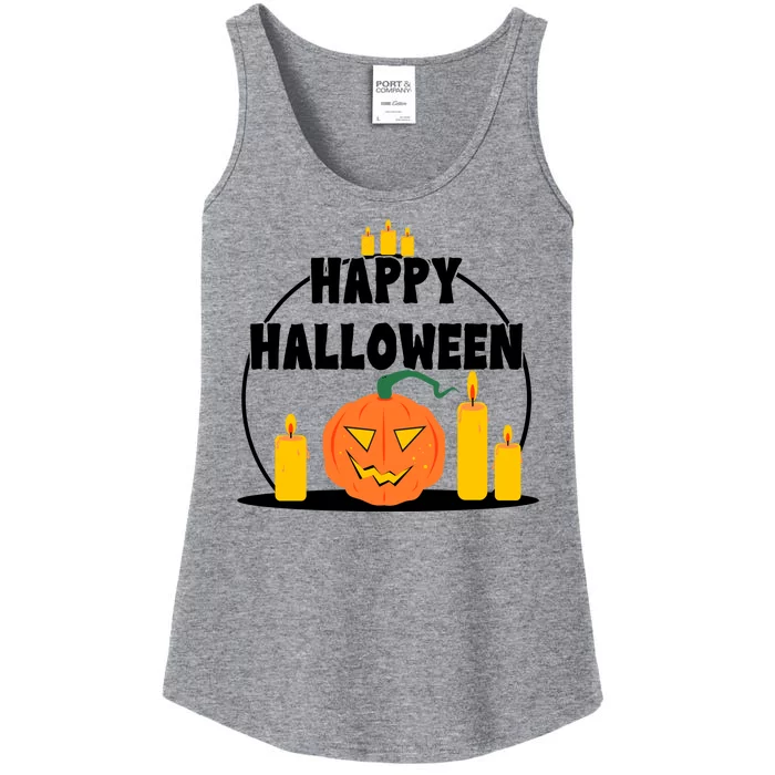 Happy Halloween Spooky Pumpkin Holiday Ladies Essential Tank