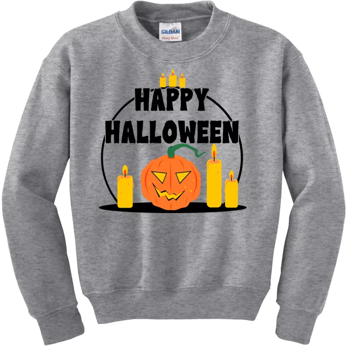 Happy Halloween Spooky Pumpkin Holiday Kids Sweatshirt