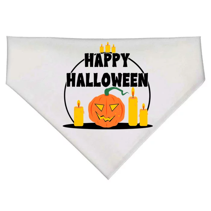 Happy Halloween Spooky Pumpkin Holiday USA-Made Doggie Bandana