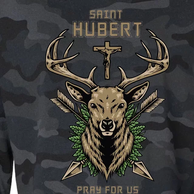 Hubert Hubertus Saint Of Hunters Stag Cropped Pullover Crew