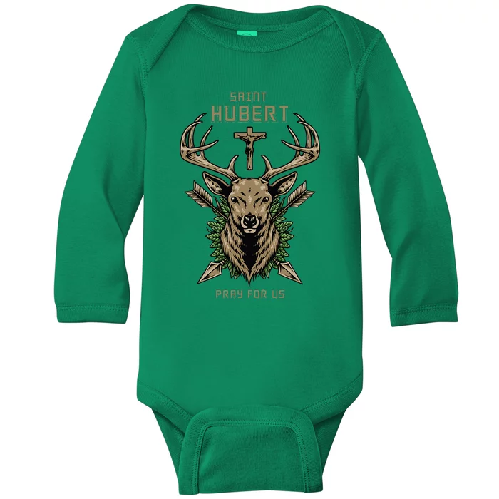 Hubert Hubertus Saint Of Hunters Stag Baby Long Sleeve Bodysuit