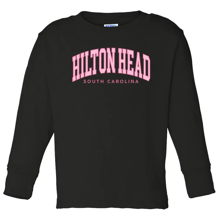 Hilton Head SC South Carolina Retro Vintage Preppy Toddler Long Sleeve Shirt