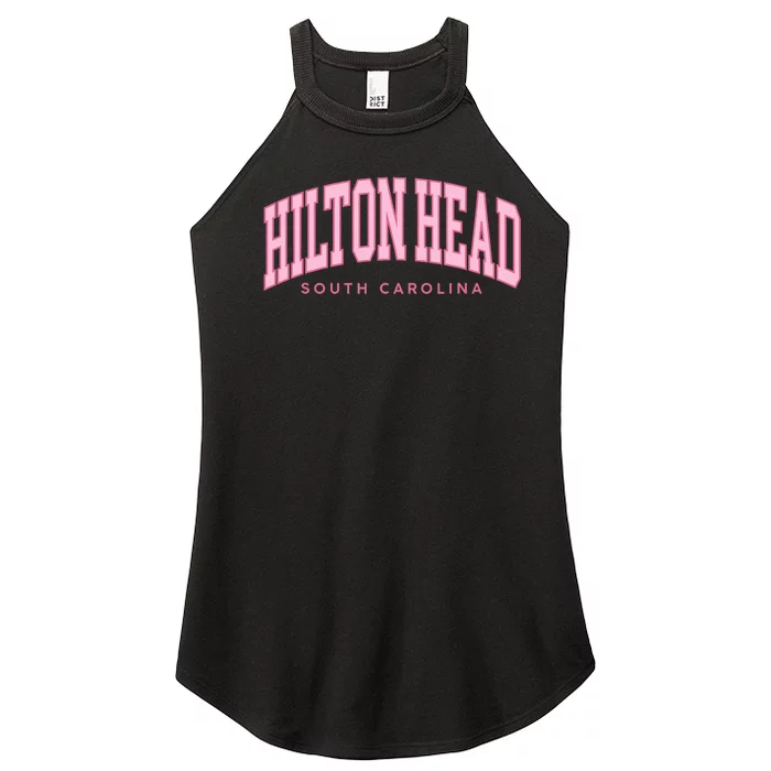 Hilton Head SC South Carolina Retro Vintage Preppy Women’s Perfect Tri Rocker Tank