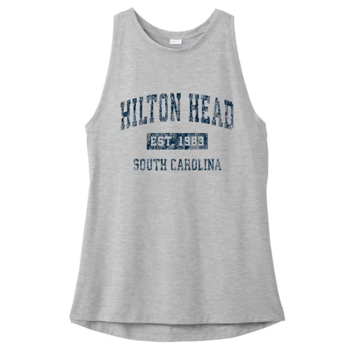 Hilton Head South Carolina Sc Vintage Sports Ladies Tri-Blend Wicking Tank