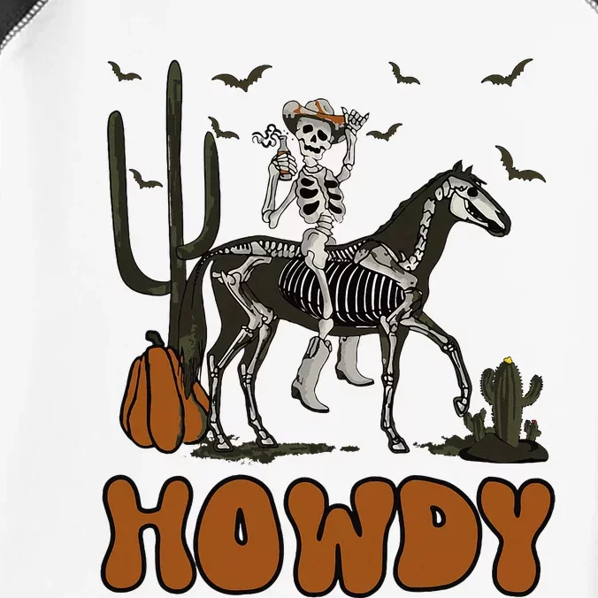 Halloween Howdy Skeleton With Horse And Cowboy Hat Infant Baby Jersey Bodysuit