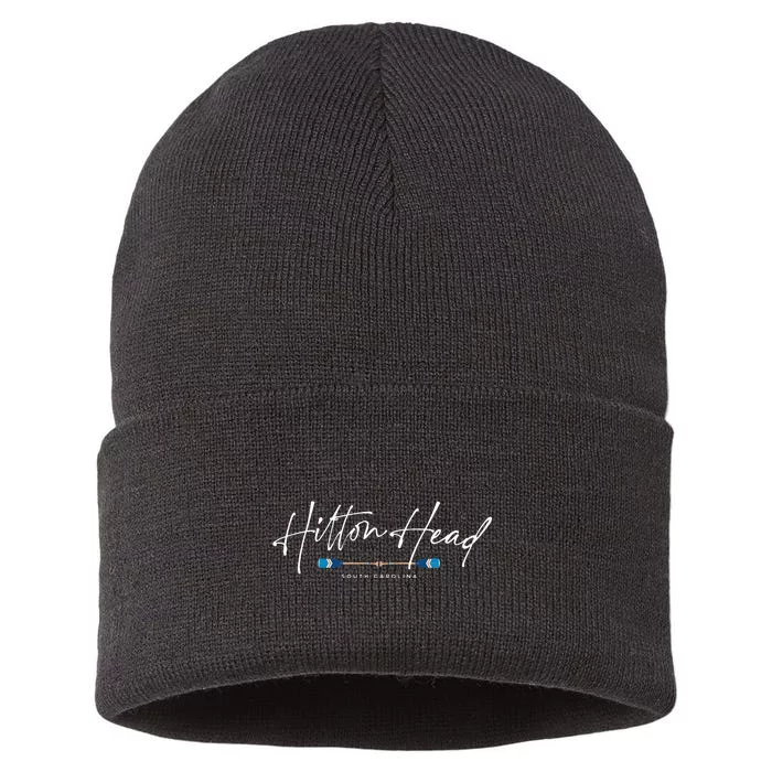 Hilton Head South Carolina Beach Graphic Sustainable Knit Beanie