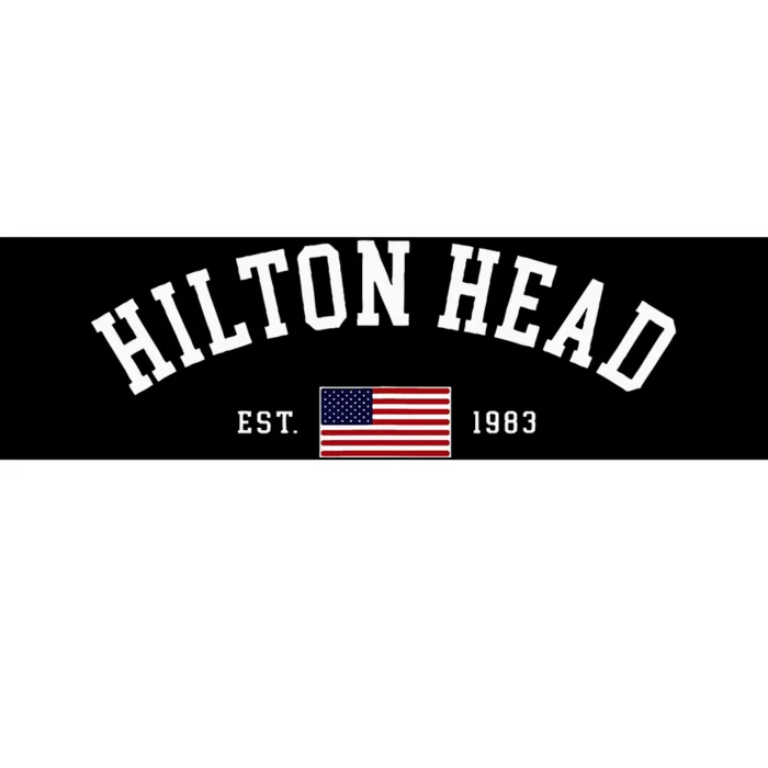 Hilton Head South Carolina Us Flag Vintage Souvenir Bumper Sticker