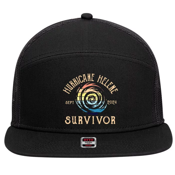 Hurricane Helene Survivor 7 Panel Mesh Trucker Snapback Hat