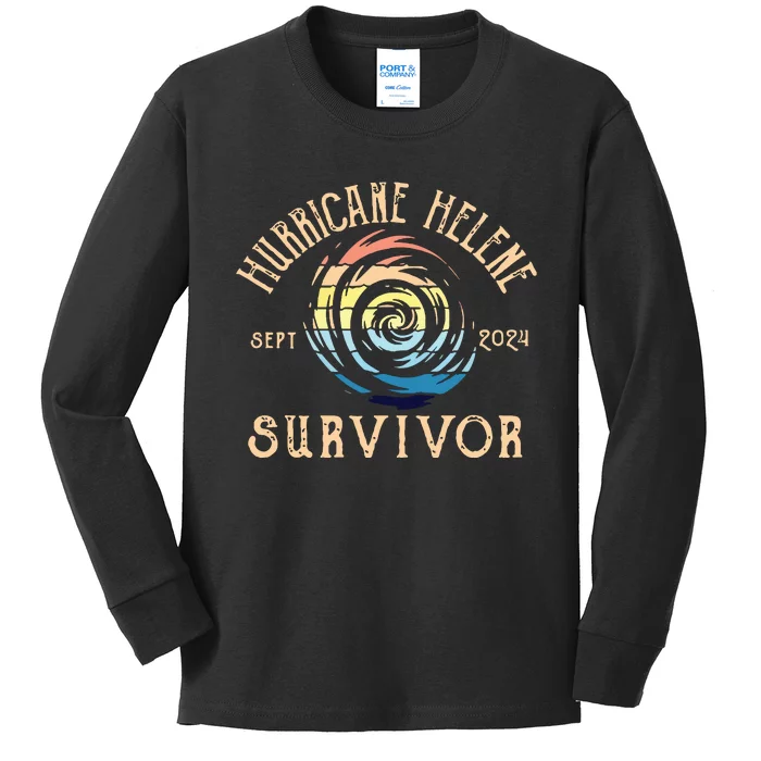 Hurricane Helene Survivor Kids Long Sleeve Shirt