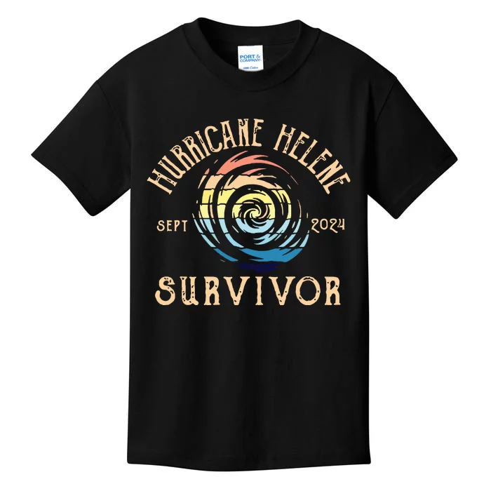 Hurricane Helene Survivor Kids T-Shirt